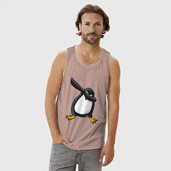 Майка мужская хлопок DAB Pinguin, цвет: пыльно-розовый — фото 2