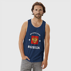 Майка мужская хлопок NATIONAL TEAM RUSSIA, цвет: тёмно-синий — фото 2