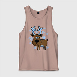 Мужская майка Олень и снежинки