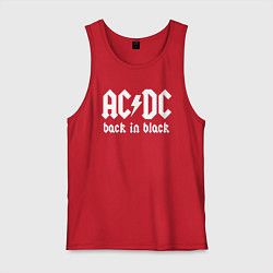 Майка мужская хлопок ACDC BACK IN BLACK, цвет: красный