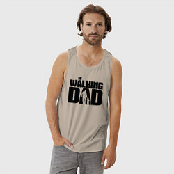 Майка мужская хлопок The walking dad, цвет: миндальный — фото 2