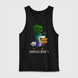 Майка мужская хлопок MINECRAFT, цвет: черный