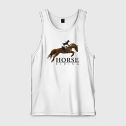 Майка мужская хлопок HORSE RIDING, цвет: белый