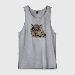Майка мужская хлопок Metallized Snow Leopard, цвет: меланж