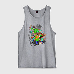 Майка мужская хлопок Minecraft, цвет: меланж