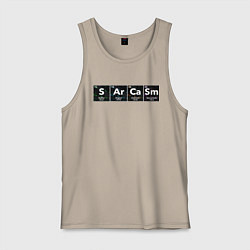 Майка мужская хлопок Сарказм, цвет: миндальный