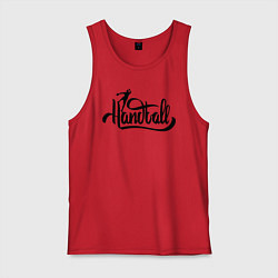 Майка мужская хлопок Handball lettering, цвет: красный
