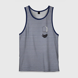 Майка мужская хлопок Кот, цвет: синяя тельняшка