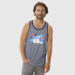 Майка мужская хлопок Эльбрус 5642, цвет: синяя тельняшка — фото 2