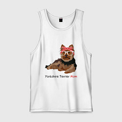 Майка мужская хлопок Yorkshire terrier mom, цвет: белый