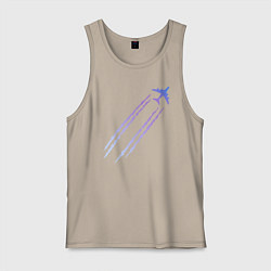 Майка мужская хлопок Самолёт, цвет: миндальный