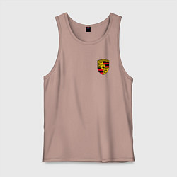 Майка мужская хлопок PORSCHE, цвет: пыльно-розовый