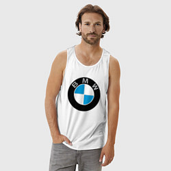 Майка мужская хлопок BMW, цвет: белый — фото 2