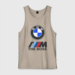 Майка мужская хлопок BMW BOSS, цвет: миндальный