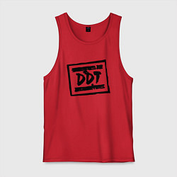 Майка мужская хлопок ДДТ Лого, цвет: красный