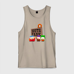 Майка мужская хлопок South Park, цвет: миндальный