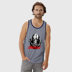 Майка мужская хлопок STAAAAARS!, цвет: синяя тельняшка — фото 2