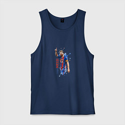 Майка мужская хлопок Месси, цвет: тёмно-синий