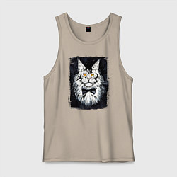 Майка мужская хлопок Hello kittys!, цвет: миндальный