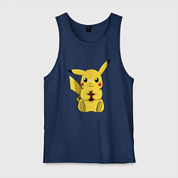 Майка мужская хлопок Пикачу, цвет: тёмно-синий