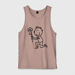 Мужская майка Человечки с цветком парная муж