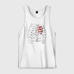 Майка мужская хлопок Skeleton, цвет: белый