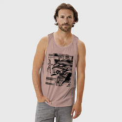 Майка мужская хлопок Ева Евангелион, цвет: пыльно-розовый — фото 2