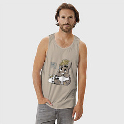 Майка мужская хлопок Тоторо, цвет: миндальный — фото 2