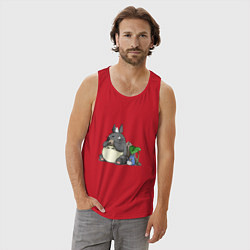 Майка мужская хлопок Тоторо, цвет: красный — фото 2