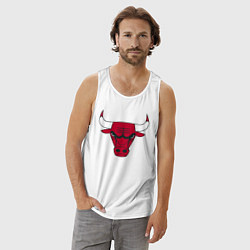 Майка мужская хлопок Chicago Bulls, цвет: белый — фото 2