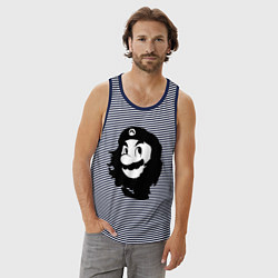 Майка мужская хлопок Che Mario, цвет: синяя тельняшка — фото 2