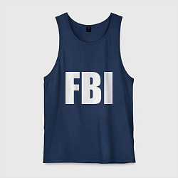 Майка мужская хлопок FBI, цвет: тёмно-синий