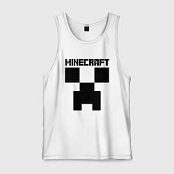 Майка мужская хлопок MINECRAFT CREEPER, цвет: белый