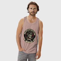 Майка мужская хлопок No guts no glory, цвет: пыльно-розовый — фото 2