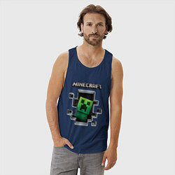 Майка мужская хлопок Майнкрафт, цвет: тёмно-синий — фото 2