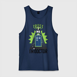 Майка мужская хлопок Trust me, i'm doctor who, цвет: тёмно-синий
