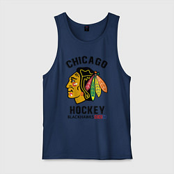 Майка мужская хлопок CHICAGO BLACKHAWKS NHL, цвет: тёмно-синий