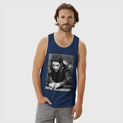 Майка мужская хлопок Аль Пачино, цвет: тёмно-синий — фото 2