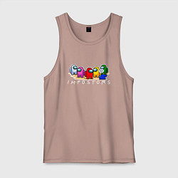 Майка мужская хлопок Among Us, цвет: пыльно-розовый