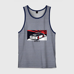 Майка мужская хлопок Дрифт, цвет: синяя тельняшка