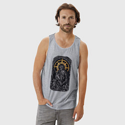 Майка мужская хлопок Dark Souls рыцарь душа пепла, цвет: меланж — фото 2