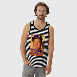 Майка мужская хлопок Deep Dark, цвет: черная тельняшка — фото 2