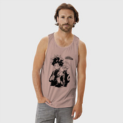 Майка мужская хлопок Моя геройская академия, цвет: пыльно-розовый — фото 2