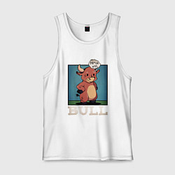 Майка мужская хлопок Bull, цвет: белый