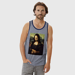 Майка мужская хлопок MARLILYN MANSON, цвет: синяя тельняшка — фото 2