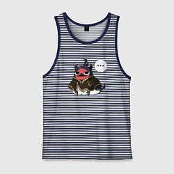 Майка мужская хлопок Nero bird, цвет: синяя тельняшка