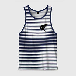 Майка мужская хлопок Karasuno Karasuno High, цвет: синяя тельняшка