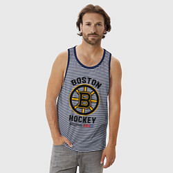 Майка мужская хлопок BOSTON BRUINS NHL, цвет: синяя тельняшка — фото 2