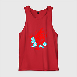 Мужская майка Cyberpunk neon samurai