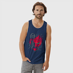 Майка мужская хлопок Samurai 77 V 2, цвет: тёмно-синий — фото 2